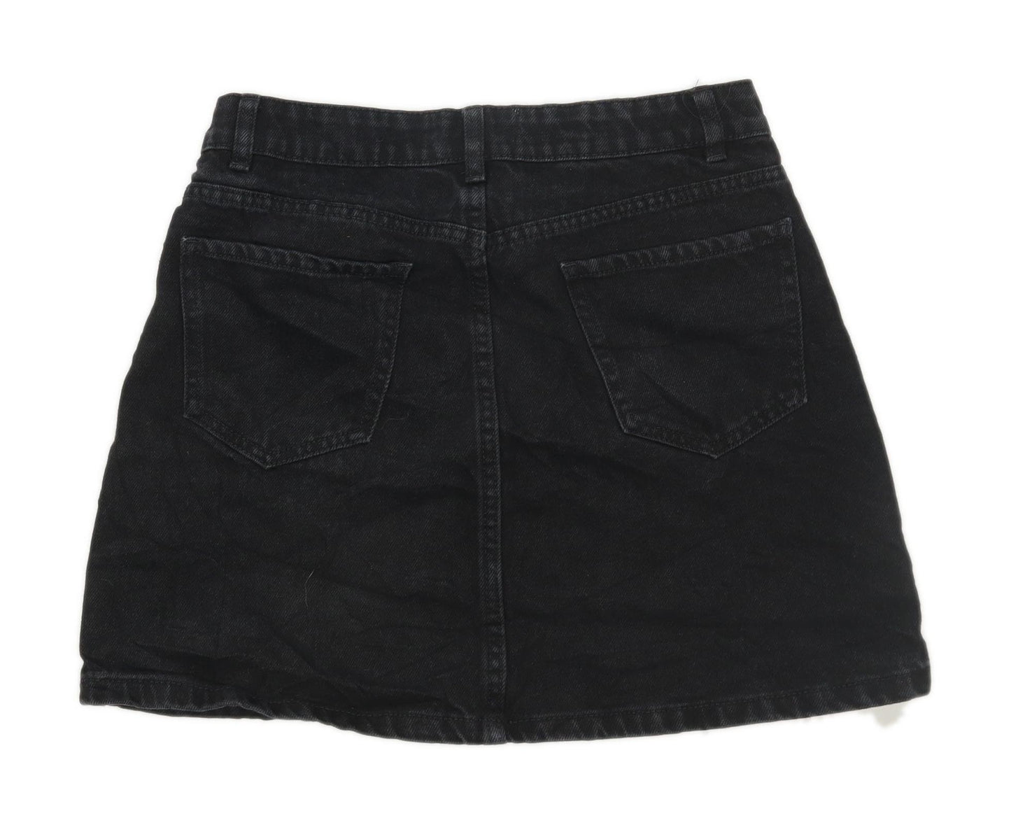 New Look Womens Size 10 Denim Black Skirt (Petite)