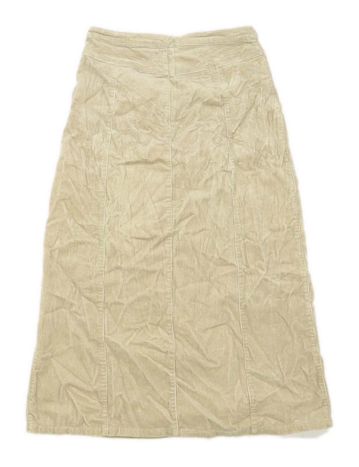 Papaya Womens Size 8 Corduroy Blend Textured Beige Skirt (Regular)
