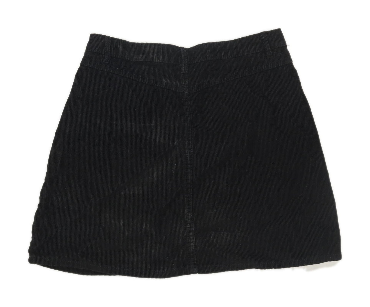 Denim Co Womens Size 10 Corduroy Textured Black Skirt (Regular)