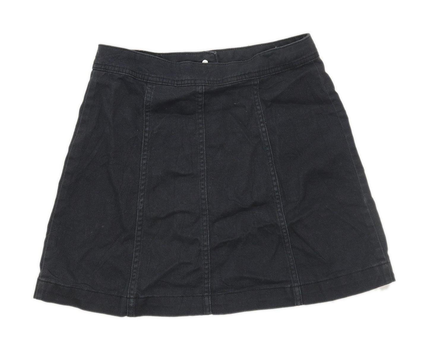 H&M Womens Size 8 Denim Black Skirt (Regular)