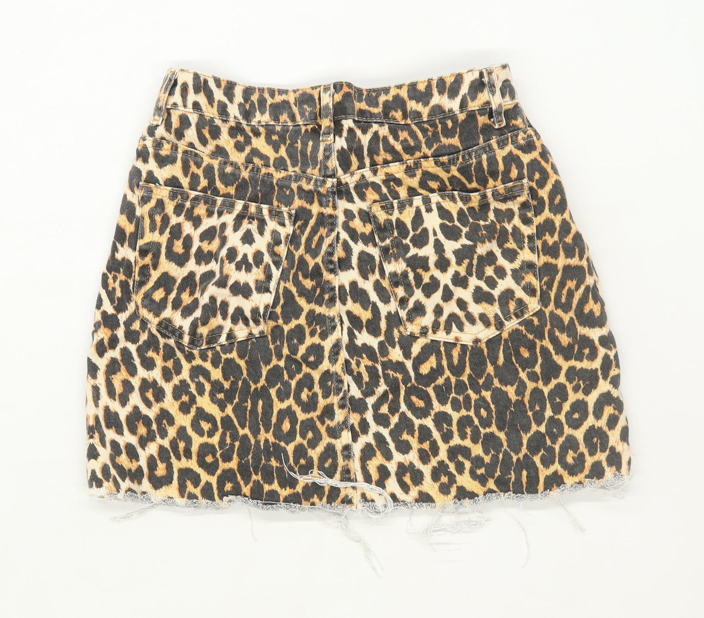 Denim Co Womens Size 6 Denim Animal Print Multi-Coloured Skirt (Regular)
