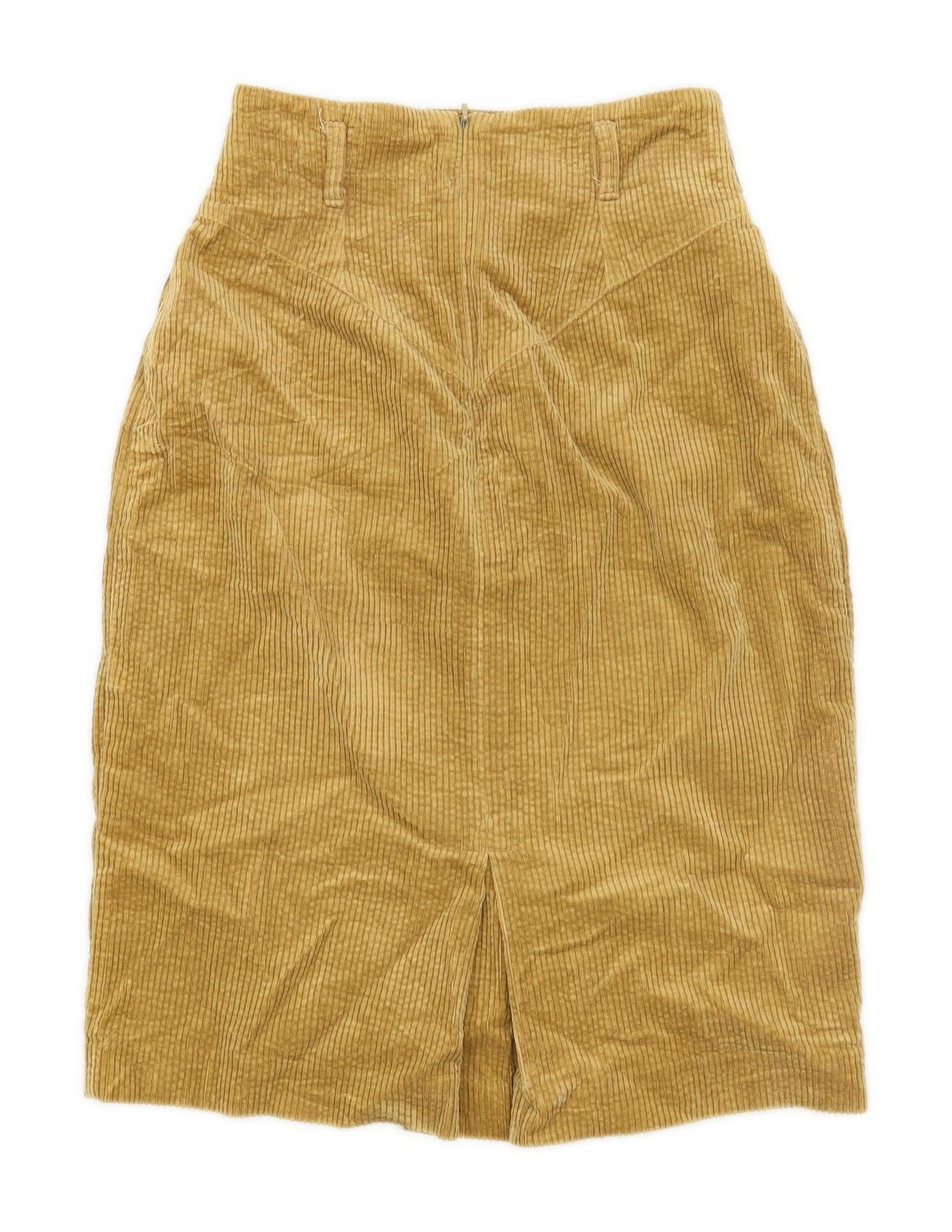 Next Womens Size 10 Corduroy Blend Textured Beige Skirt (Regular)