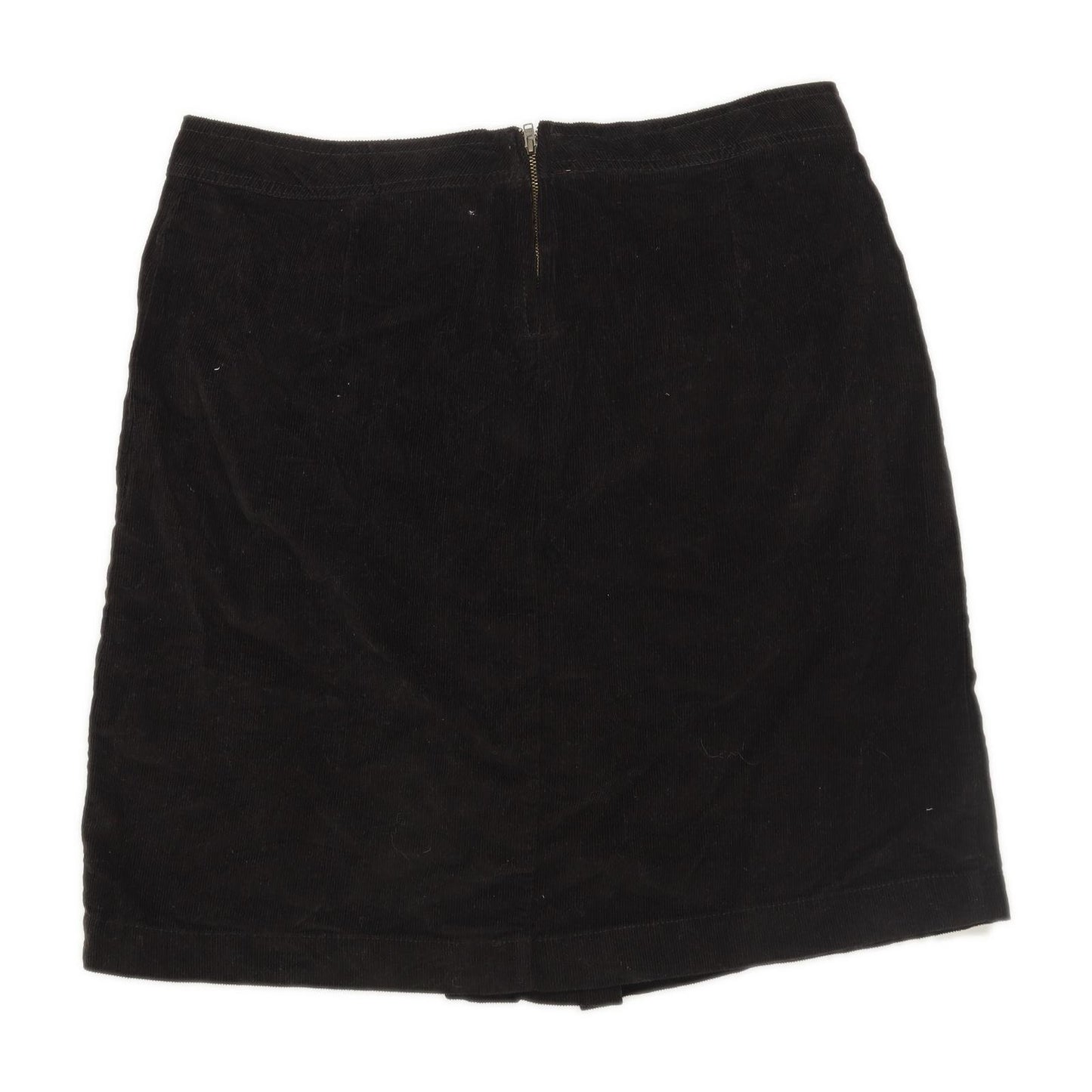 Next Womens Size 14 Corduroy Textured Black Skirt (Regular)