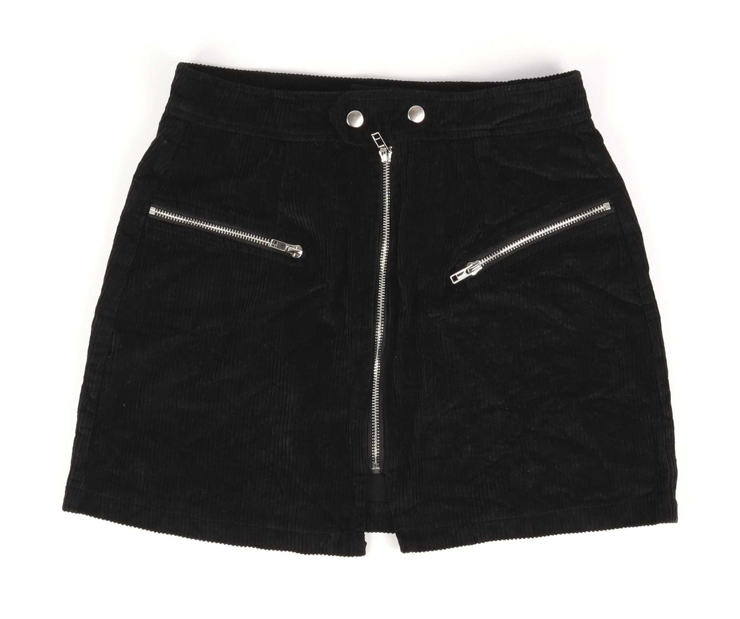 PrettyLittleThing Womens Size 10 Black Cotton Skirt (Regular)