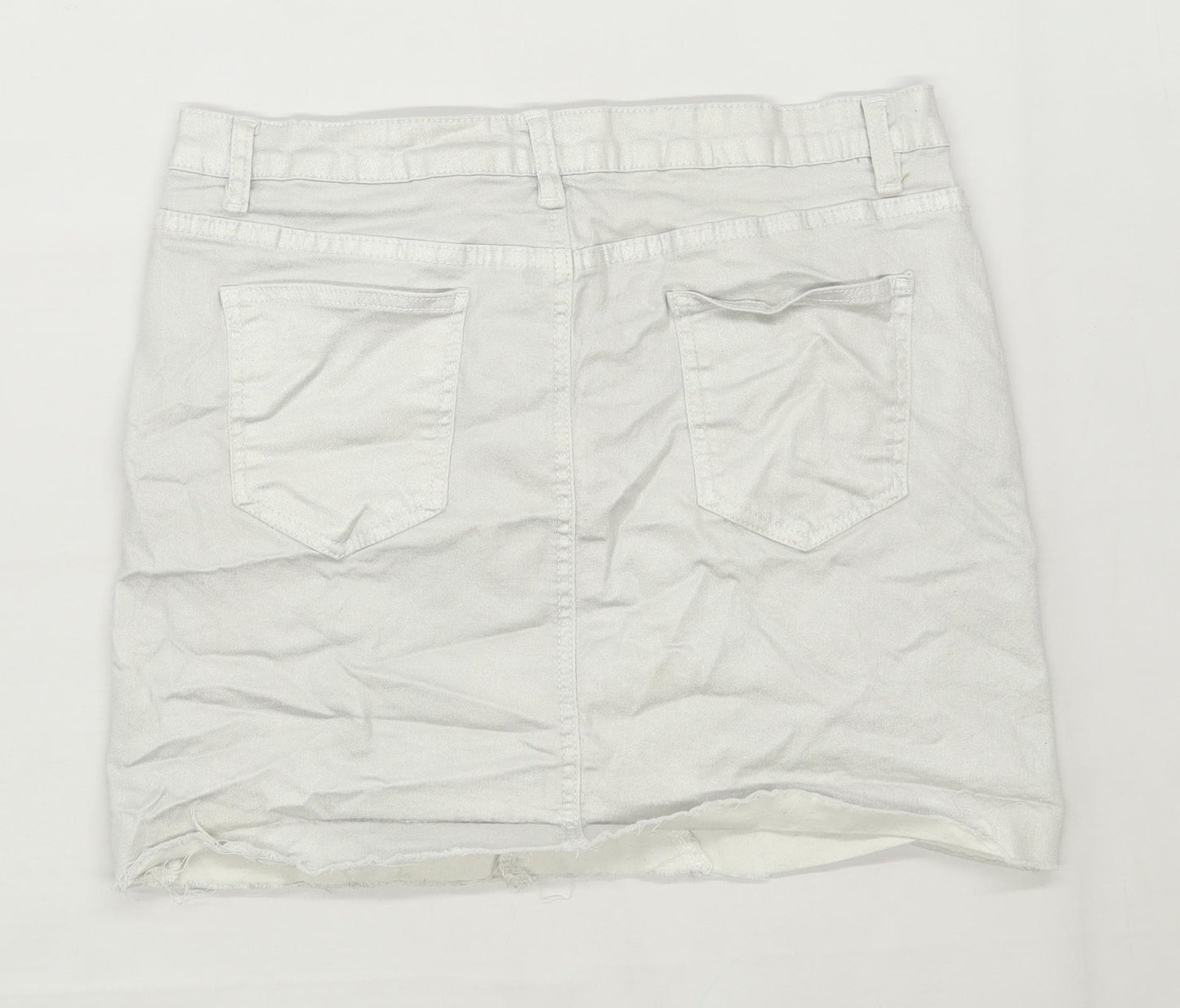 Denim Club Womens Size 14 Cotton Blend Grey Skirt (Regular)