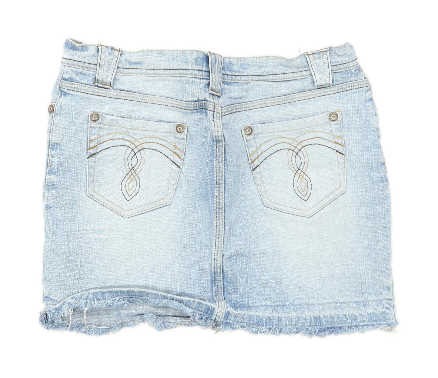 Dorothy Perkins Womens Size 8 Denim Blue Skirt (Regular)