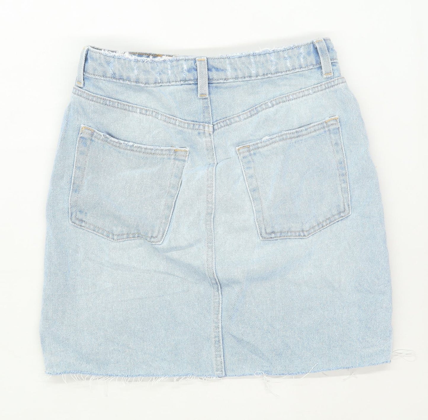 H&M Womens Size 8 Denim Blue Skirt (Regular)