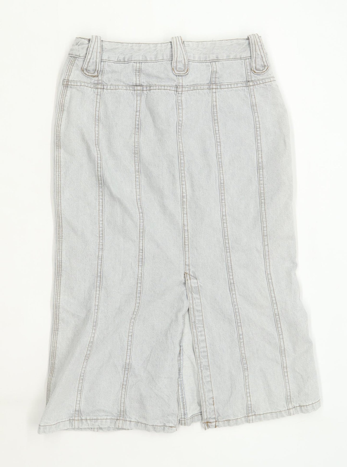 MNG Womens Size 6 Denim Grey Skirt (Regular)