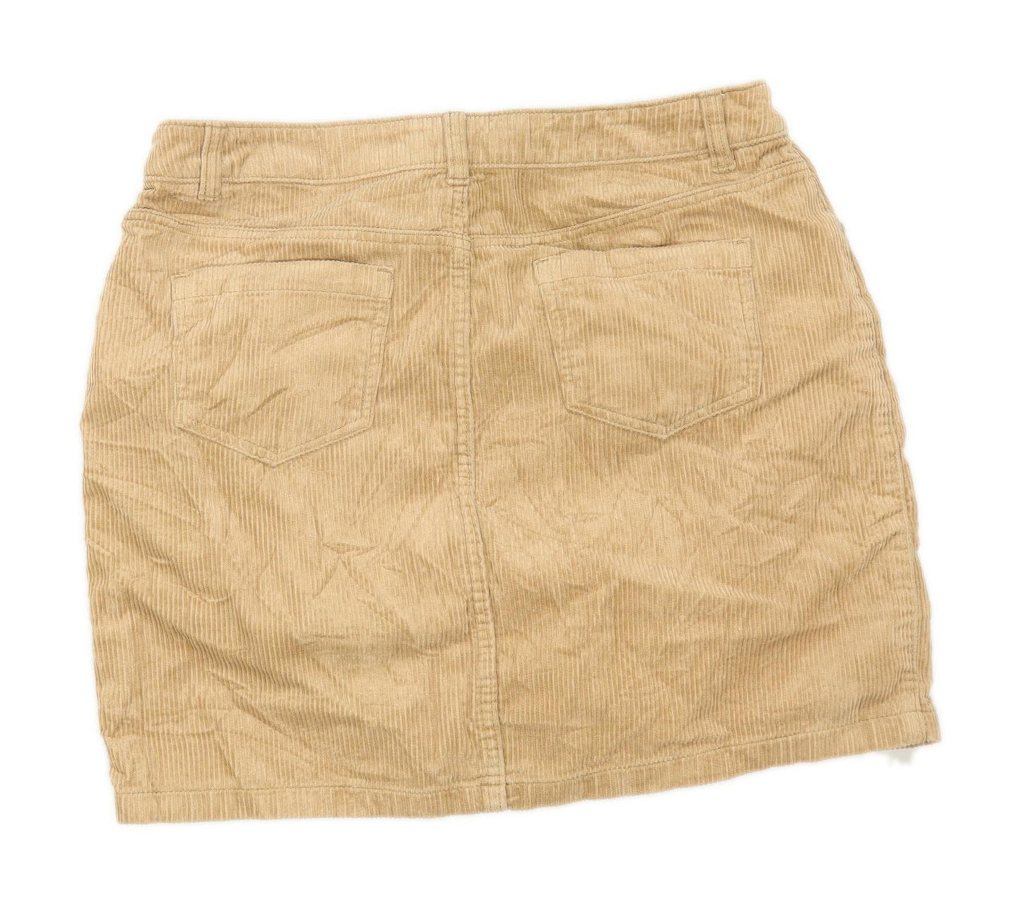 TU Womens Size 14 Corduroy Textured Beige Skirt (Regular)