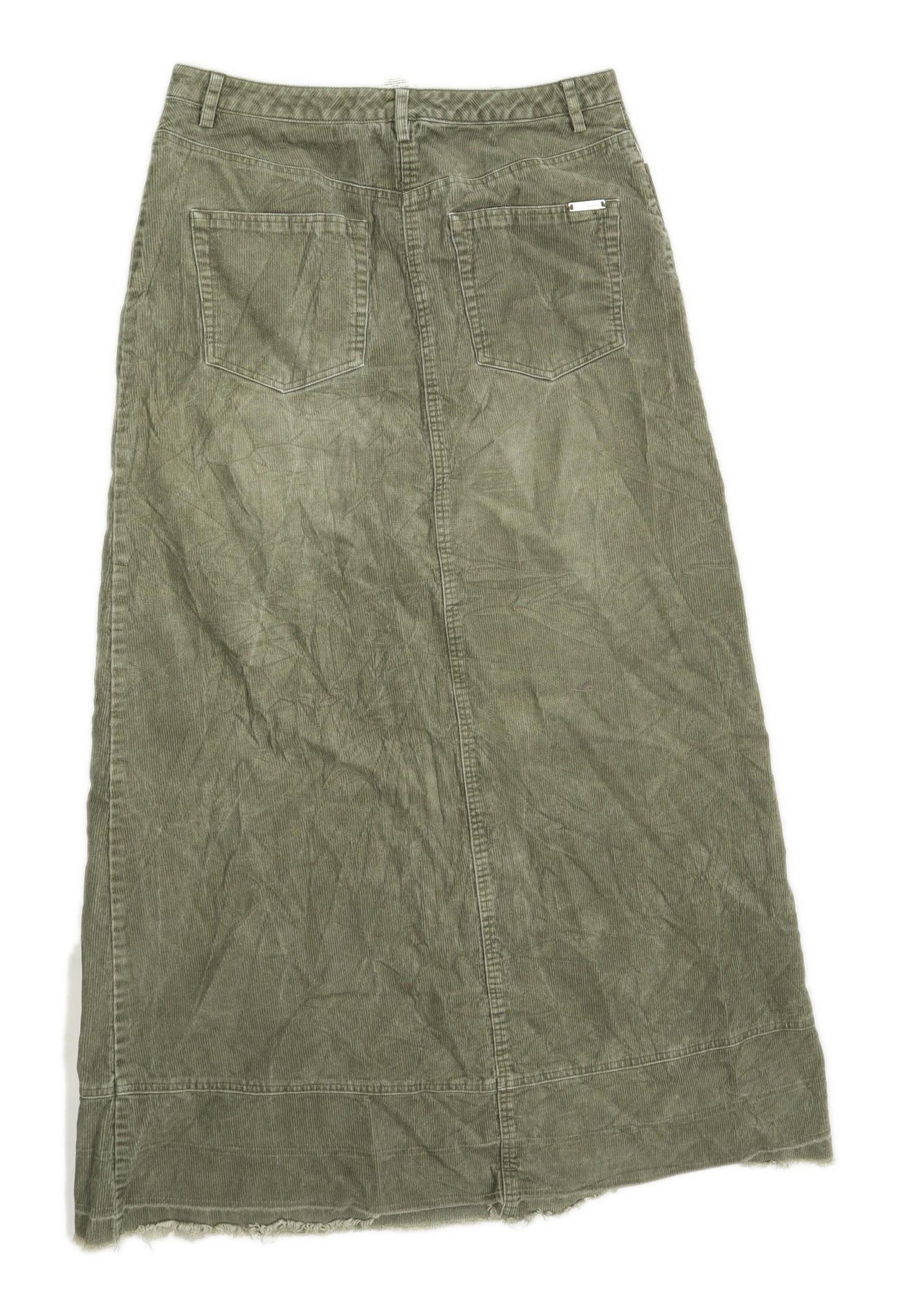 Next Womens Size 10 Corduroy Textured Green Skirt (Regular)