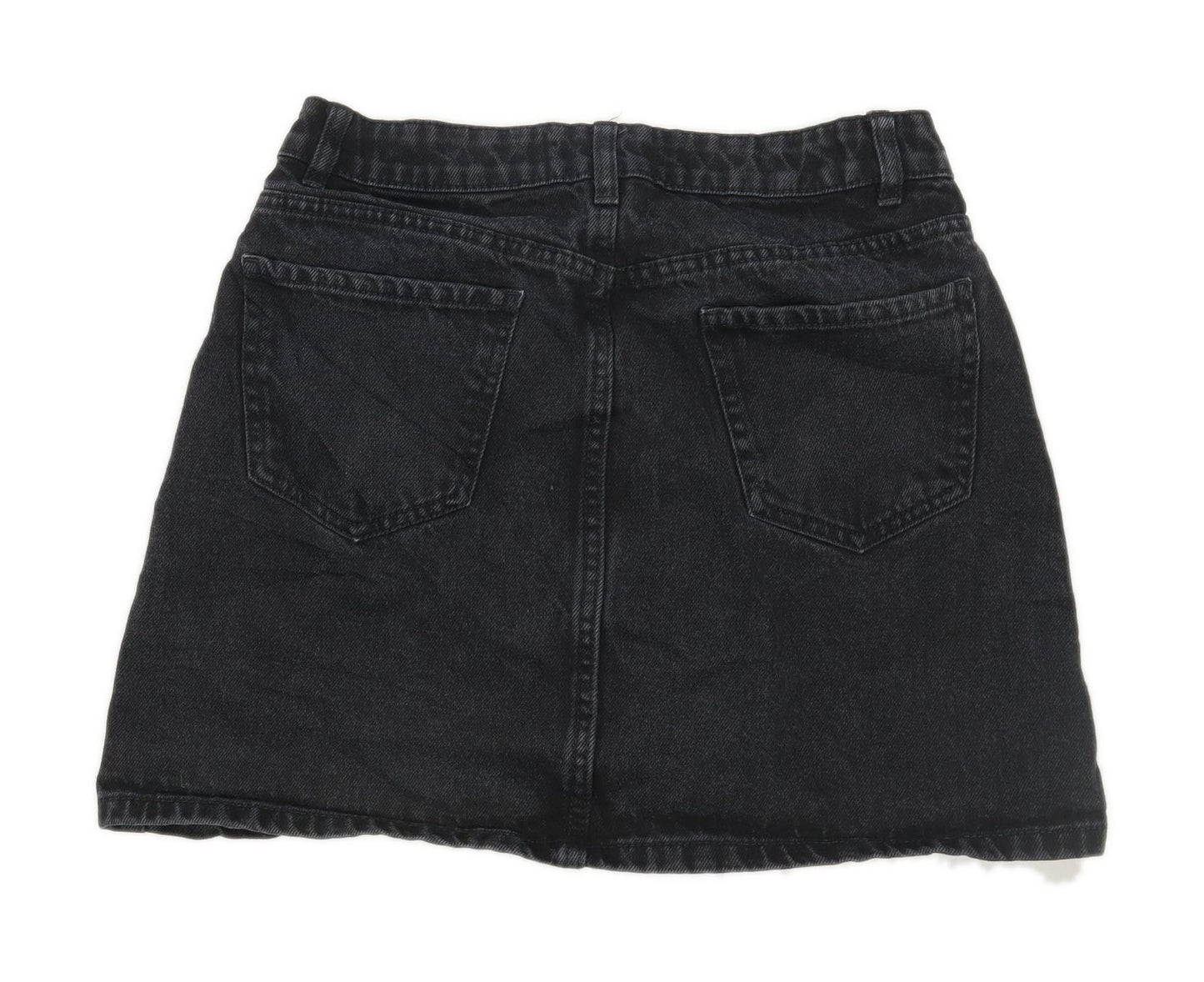 New Look Womens Size 10 Denim Black Skirt (Petite)