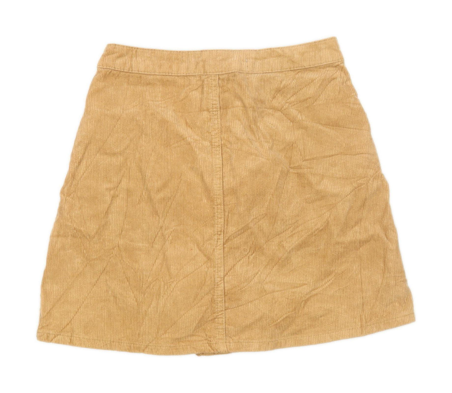 Denim Co Womens Size 8 Corduroy Textured Beige Skirt (Regular)