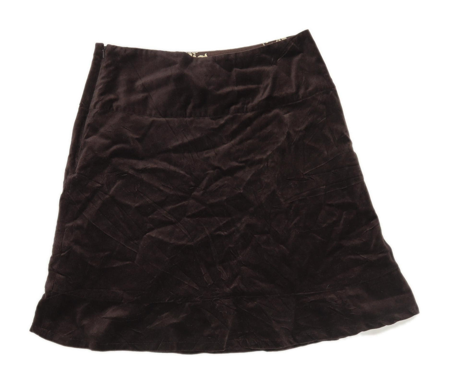 Kew Womens Size 10 Cotton Blend Brown Skirt (Regular)