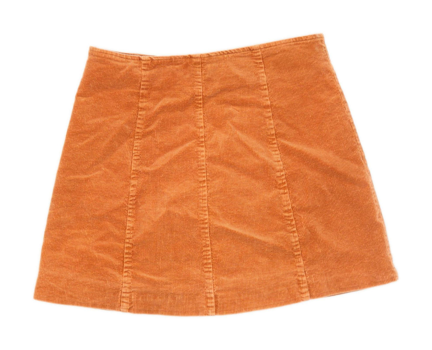 Glamorous Womens Size M Corduroy Blend Textured Orange Skirt (Regular)