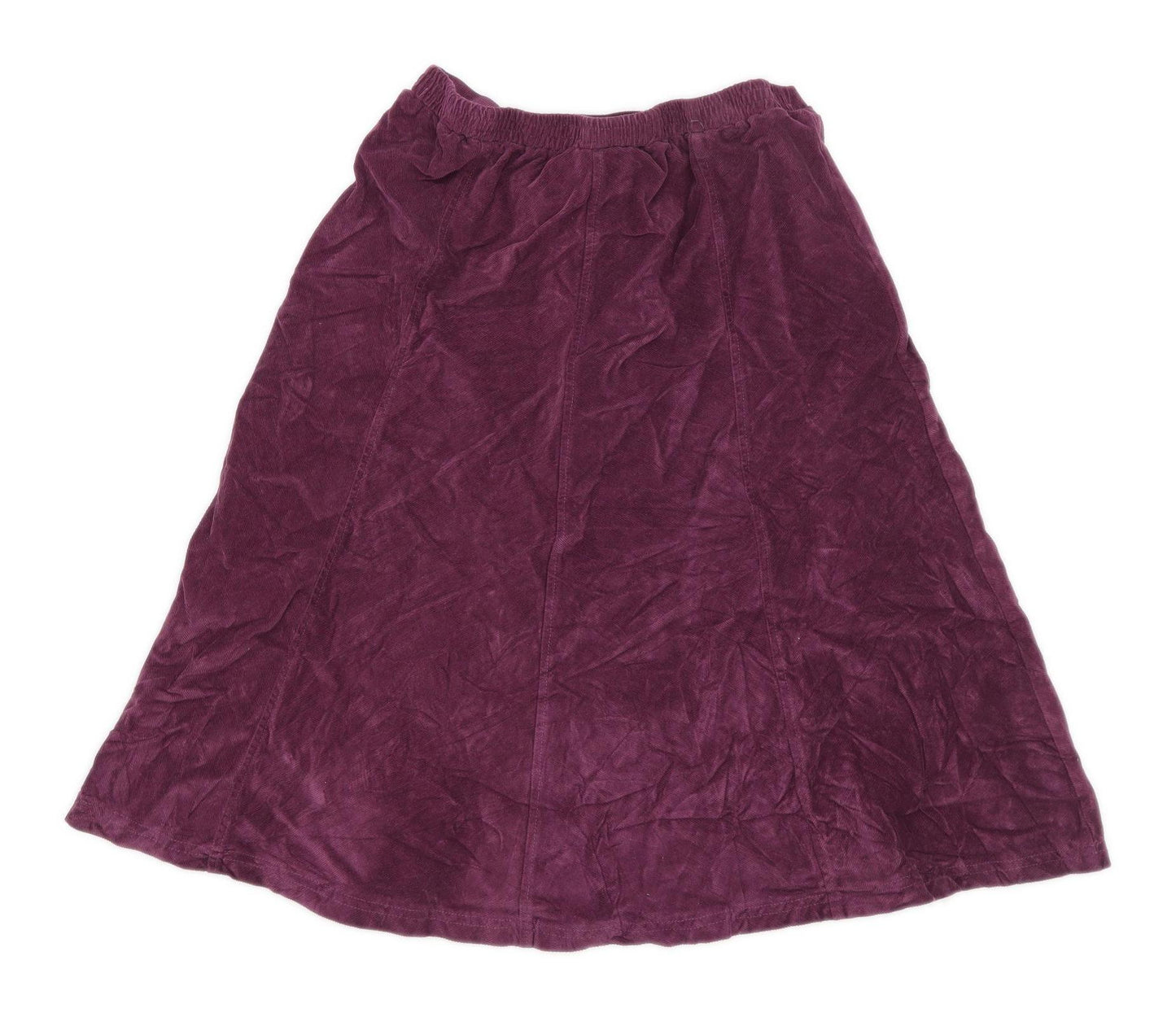Damart Womens Size 12 Corduroy Textured Purple Flare Skirt (Regular)