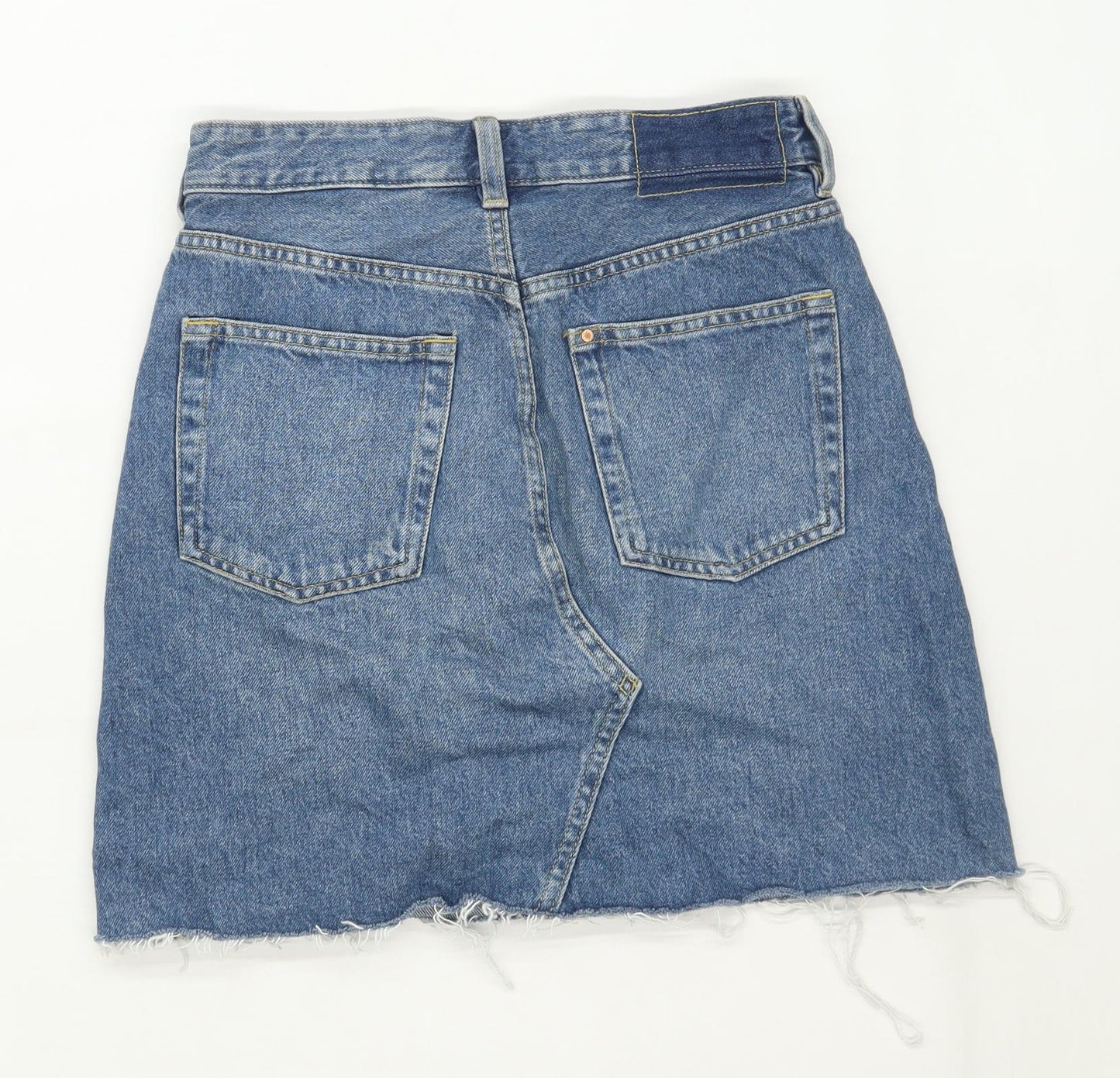 H&M Womens Size 8 Denim Blue Skirt (Regular)