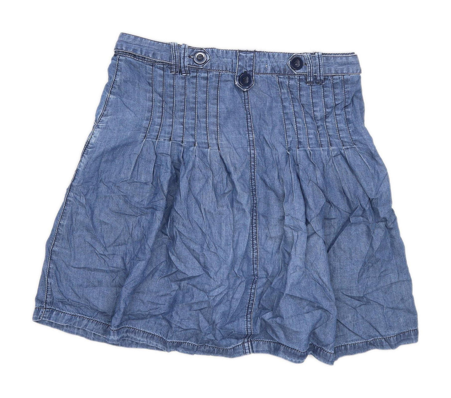 Dorothy Perkins Womens Size 8 Denim Blue Summer Skirt (Regular)