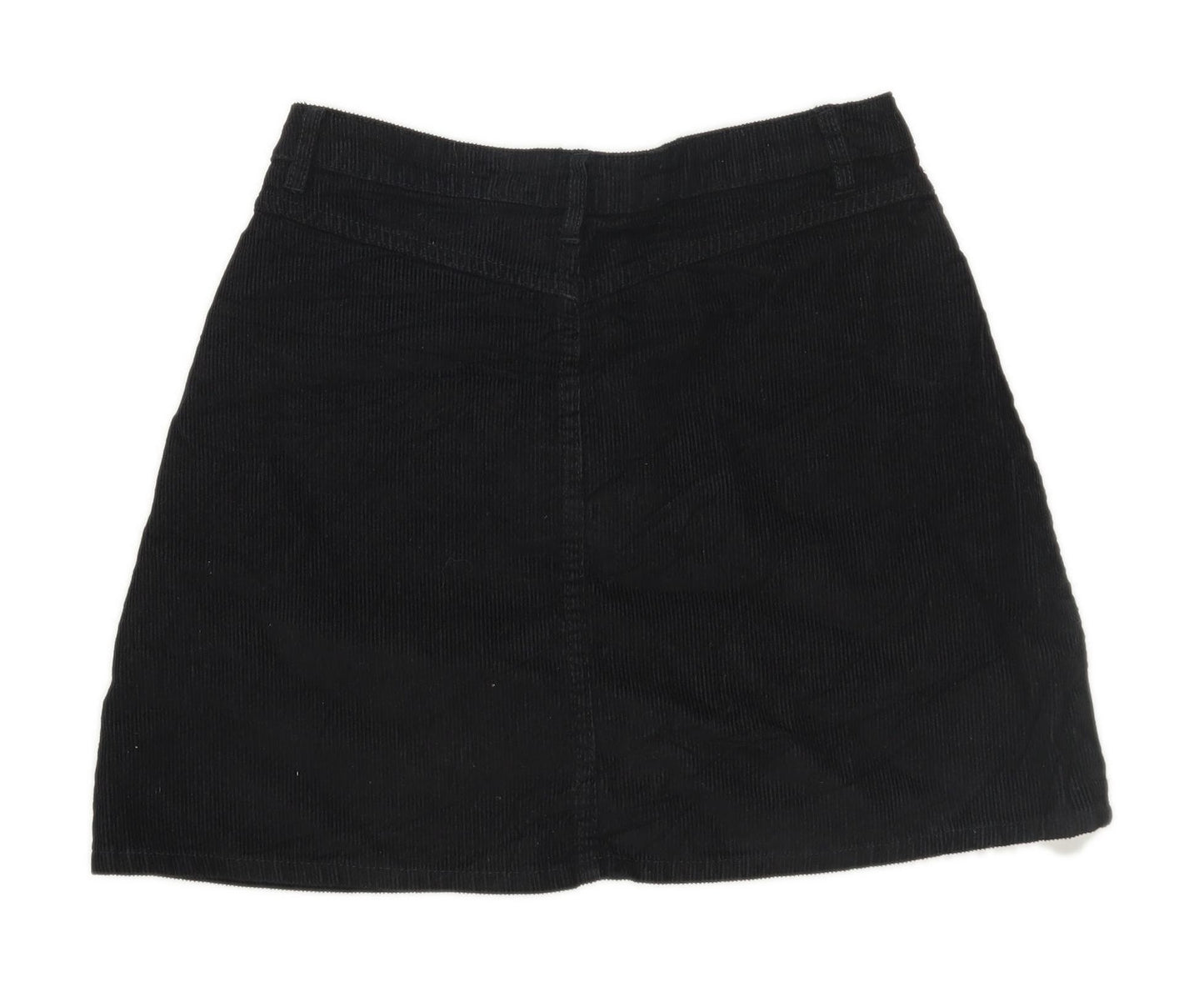 Denim Co Womens Size 10 Corduroy Textured Black Skirt (Regular)
