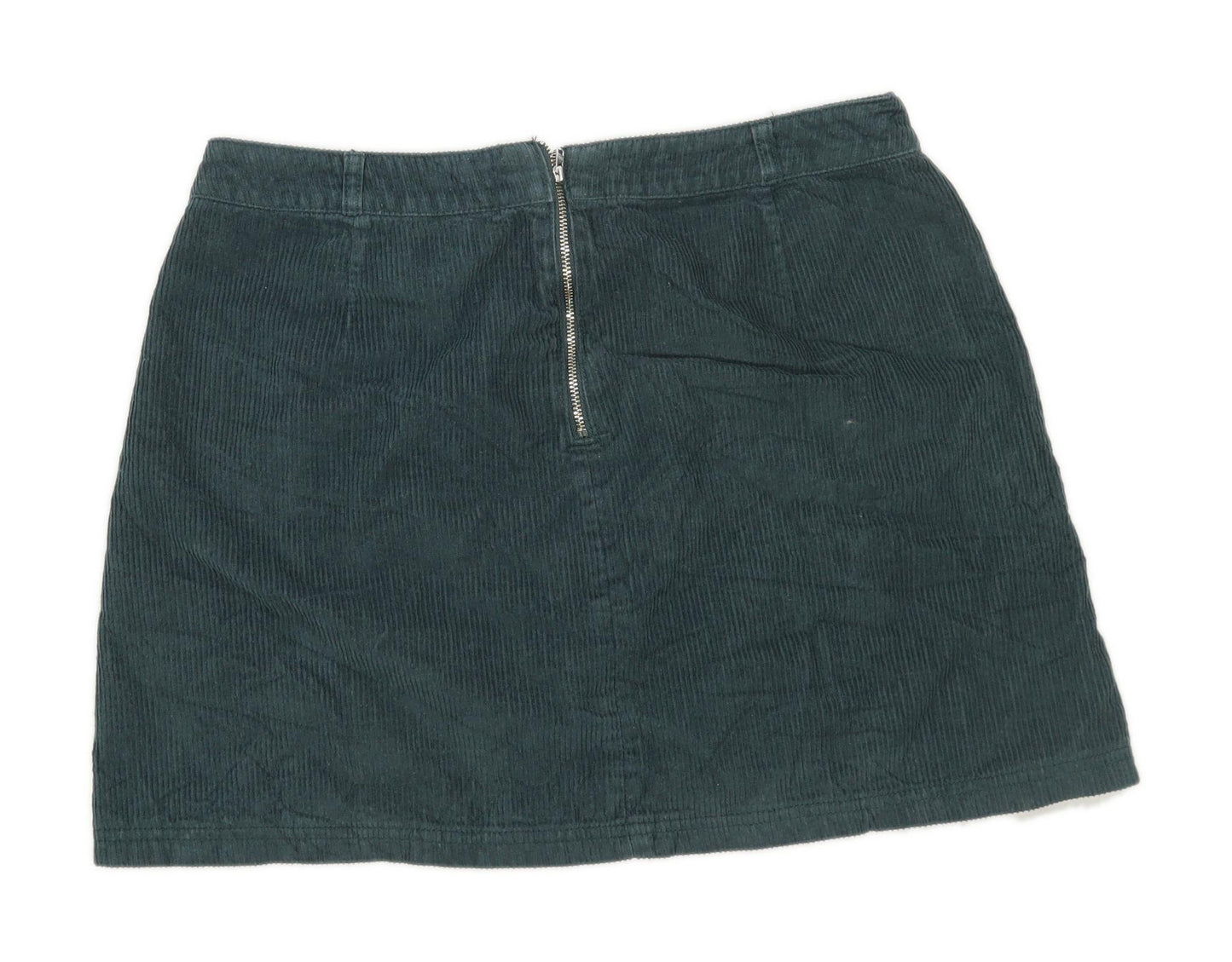 F&F Womens Size 12 Corduroy Textured Green Skirt (Regular)