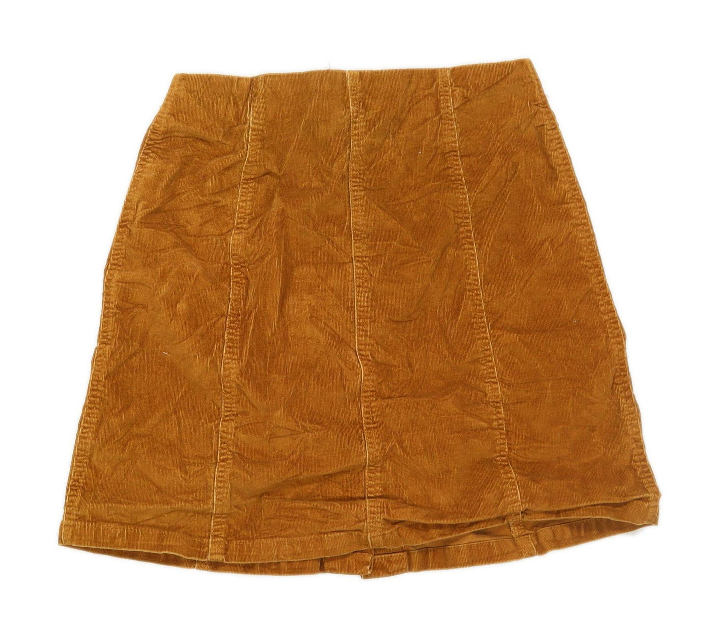 Papaya Womens Size 8 Corduroy Blend Textured Orange Skirt (Regular)