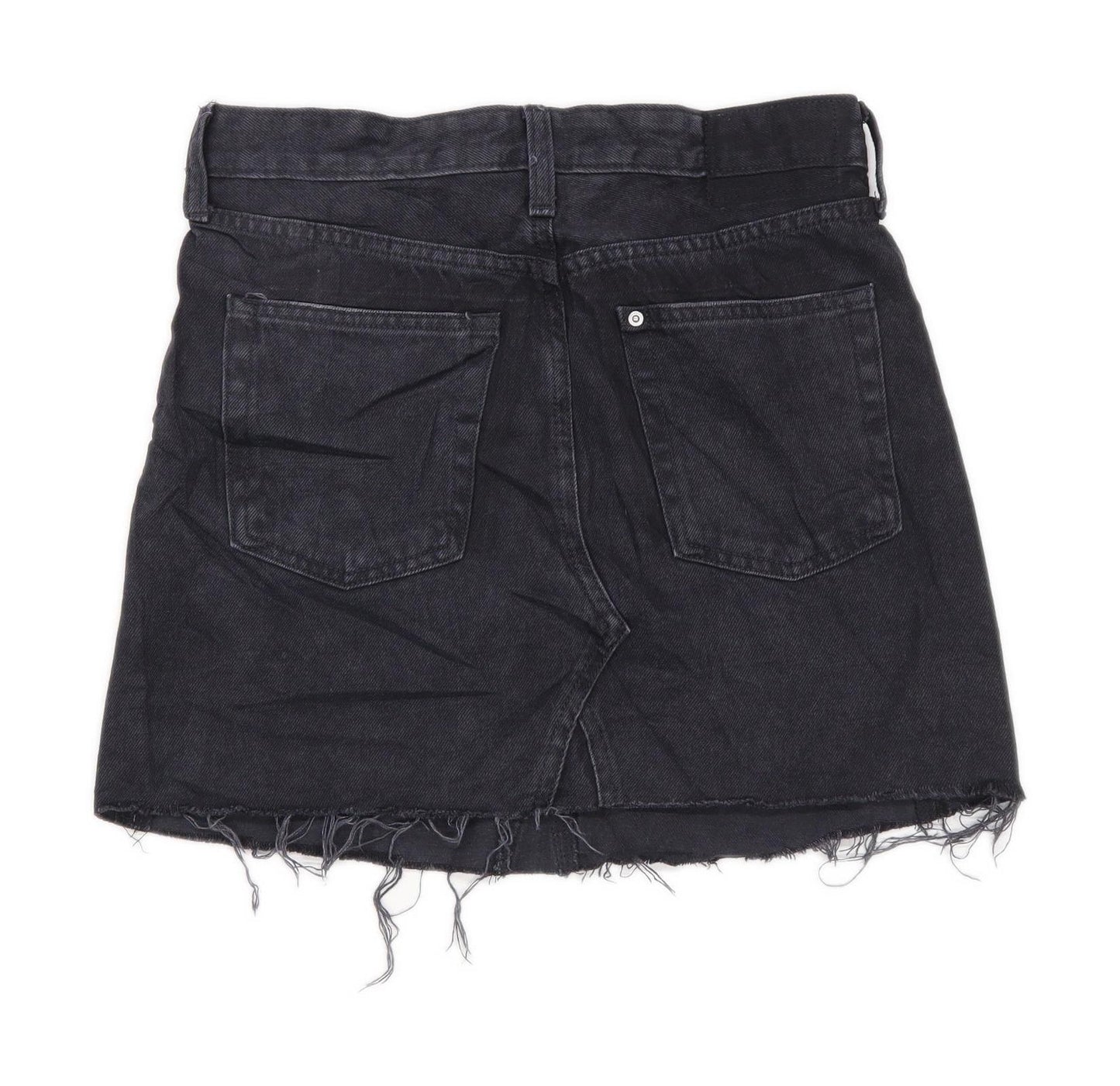 H&M Womens Size 6 Denim Black Skirt (Regular)