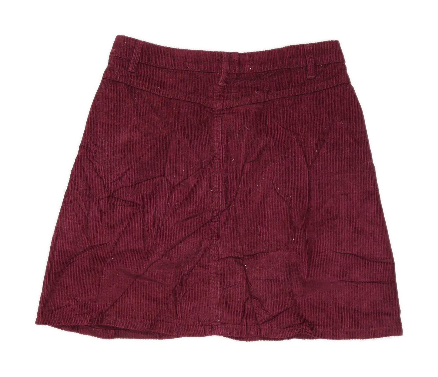 Denim Co Womens Size 8 Corduroy Textured Burgundy Skirt (Regular)