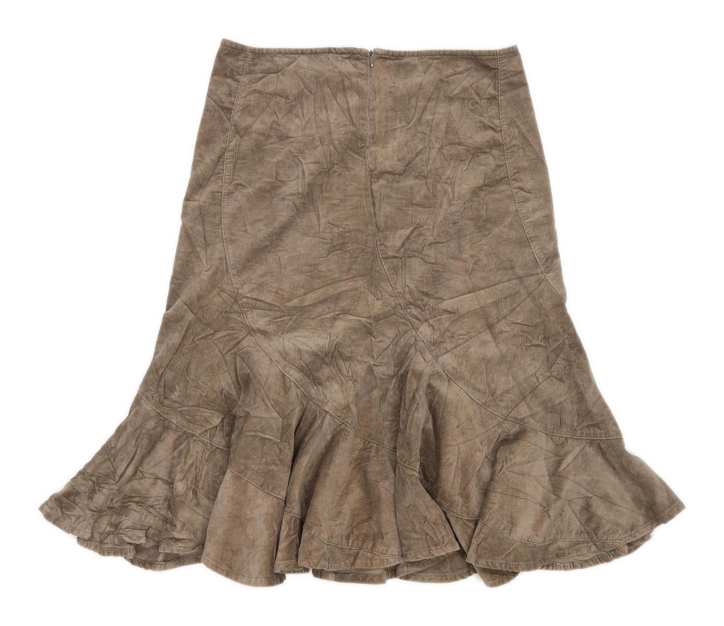 Denim Co Womens Size 14 Corduroy Textured Brown Flare Skirt (Regular)