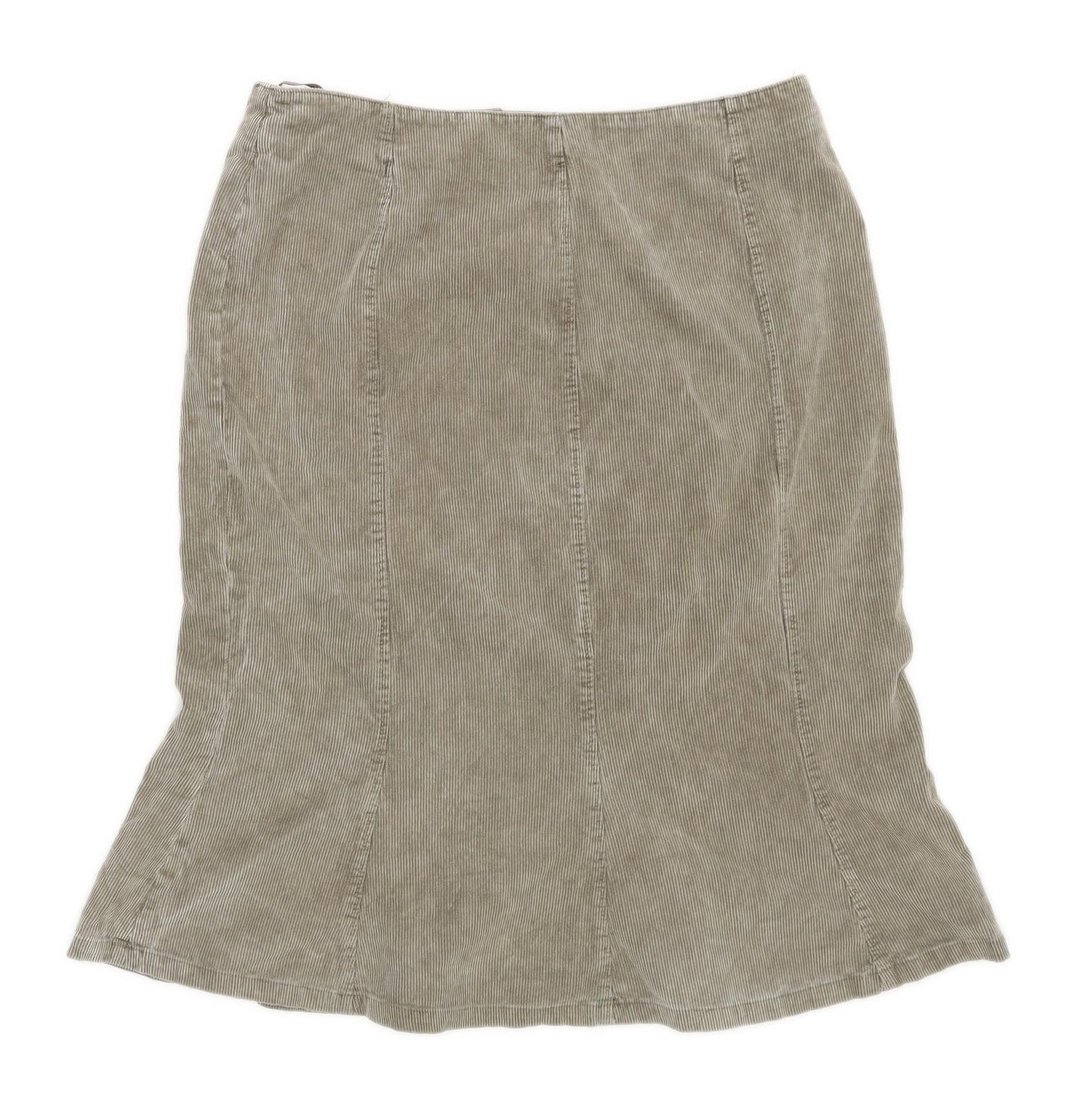 Divided Womens Size 10 Corduroy Green Skirt (Regular)