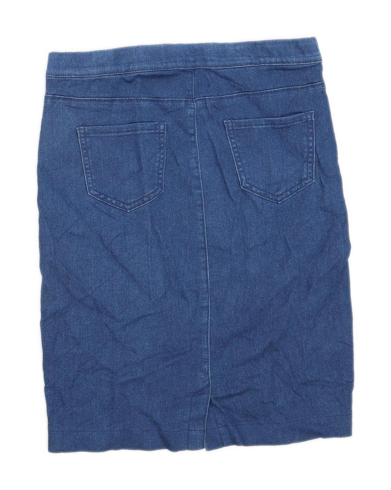 Denim Co Womens Size 12 Denim Blue Pencil Skirt (Regular)