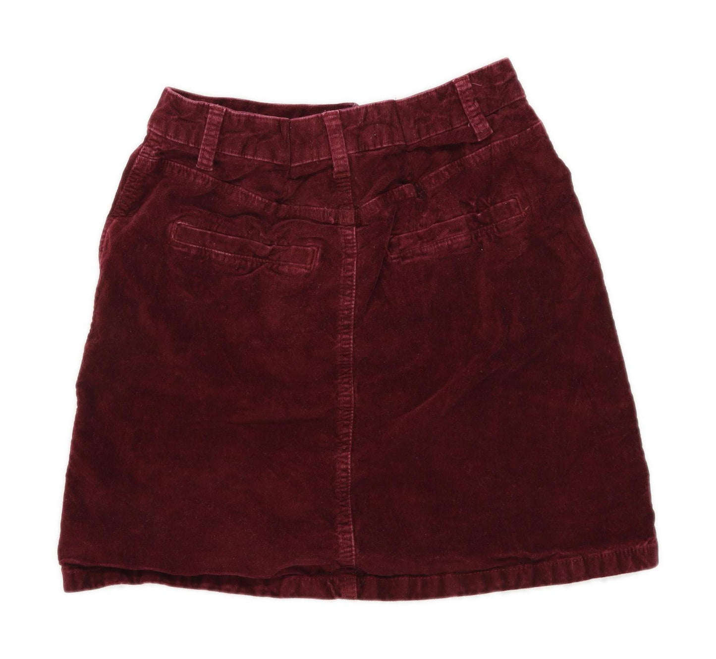 New Look Womens Size 8 Corduroy Blend Red A-Line Skirt (Regular)