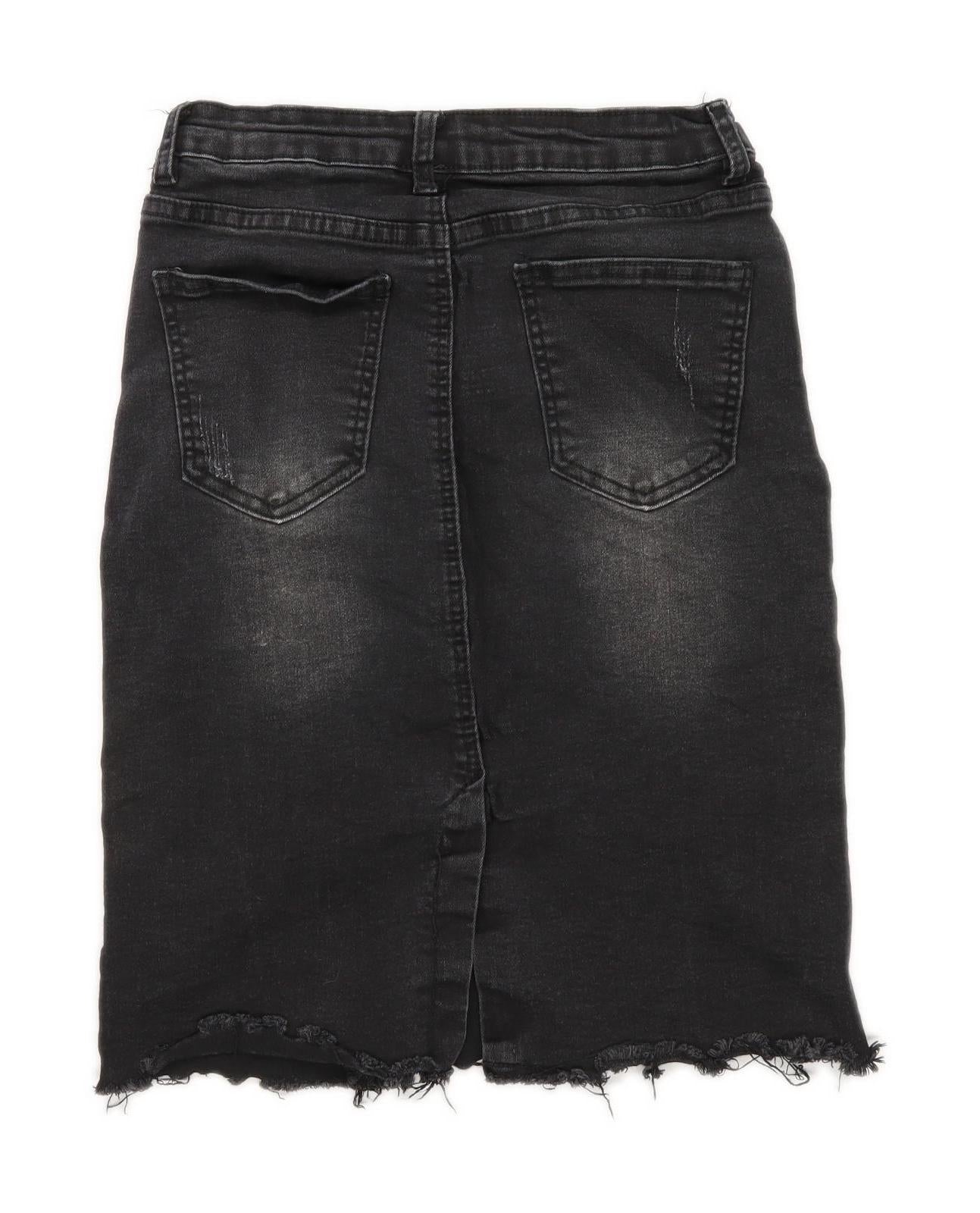 My Bestiny Womens Size W24 Denim Black Skirt (Regular)