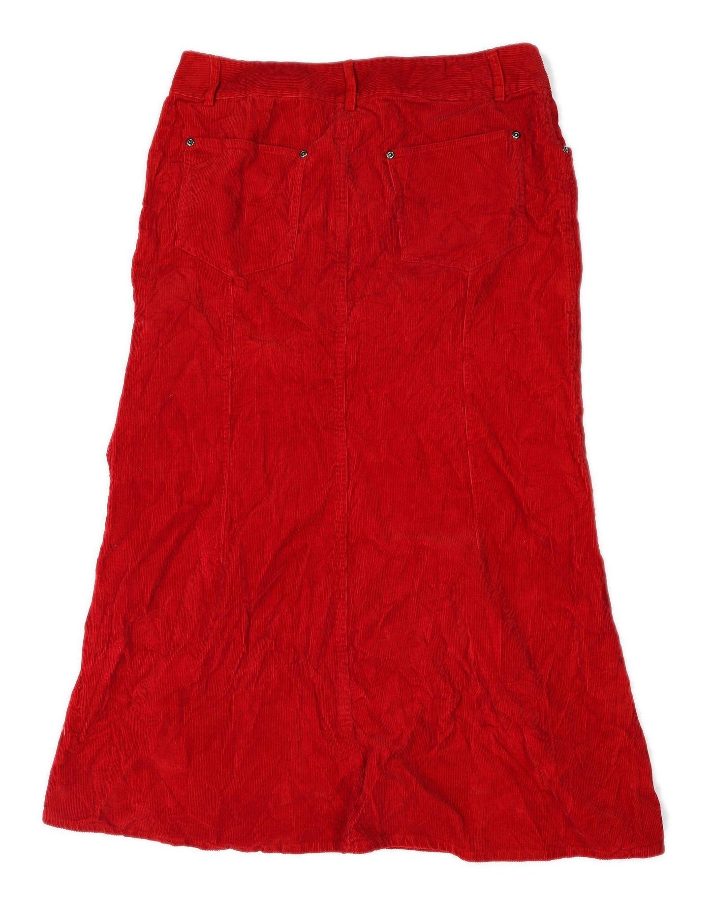 H&M Womens Size W32 Corduroy Red A-Line Skirt (Regular)