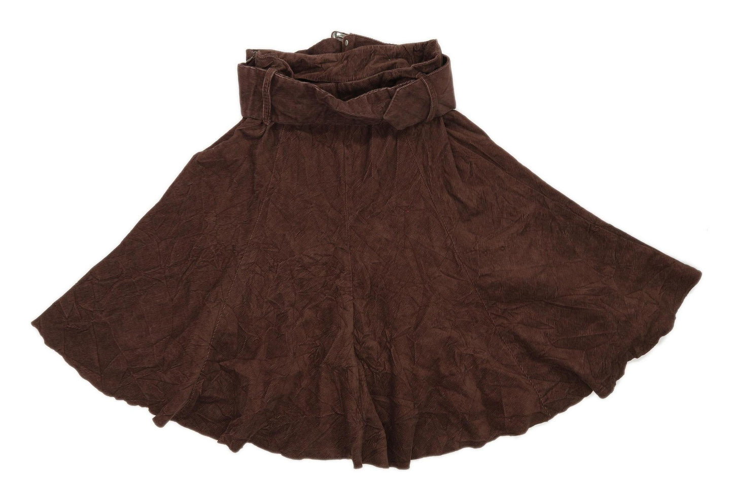 Papaya Womens Size 10 Corduroy Brown Flare Skirt (Regular)