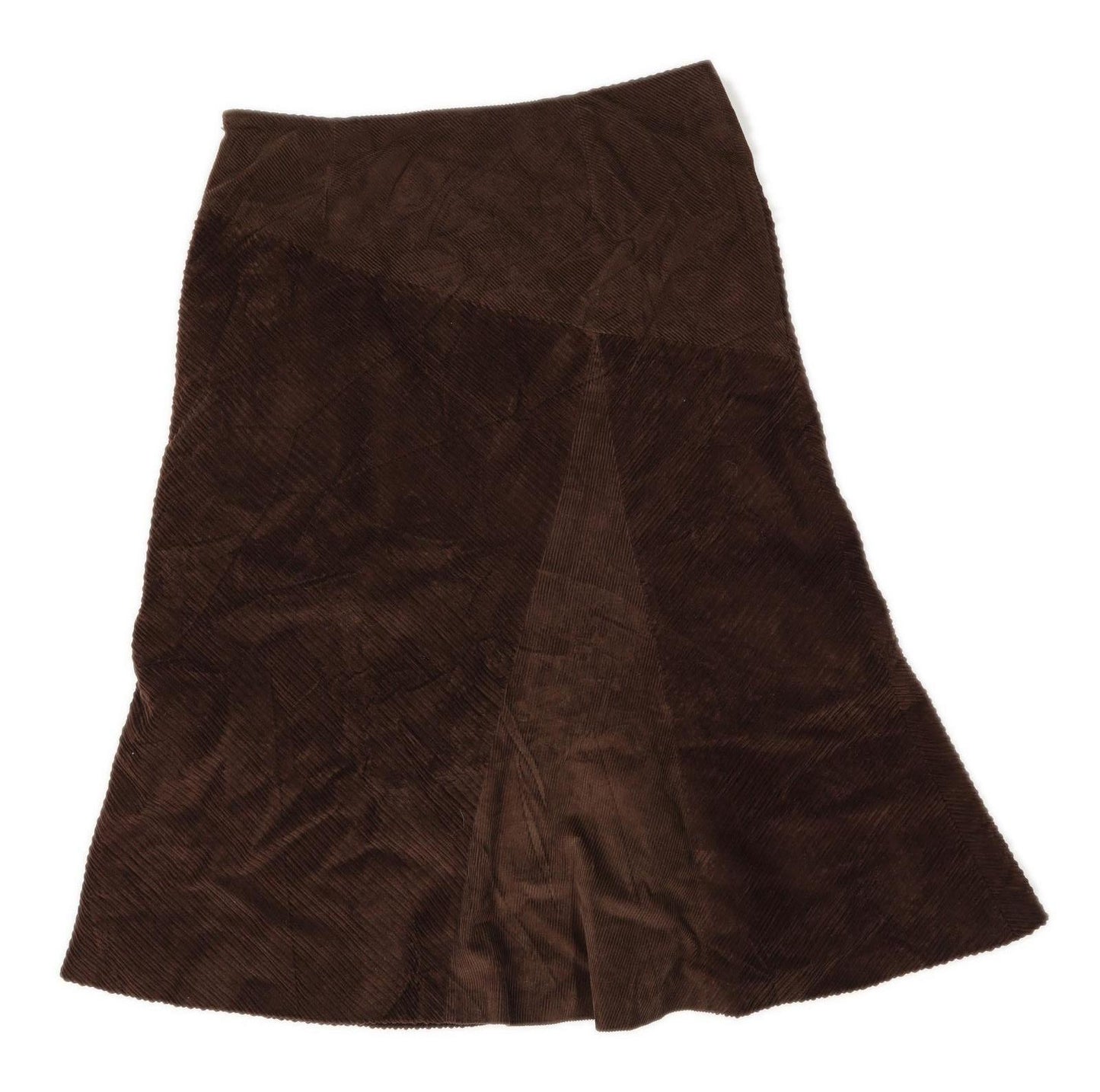 Per Una Womens Size 12 Corduroy Brown Flare Skirt (Regular)