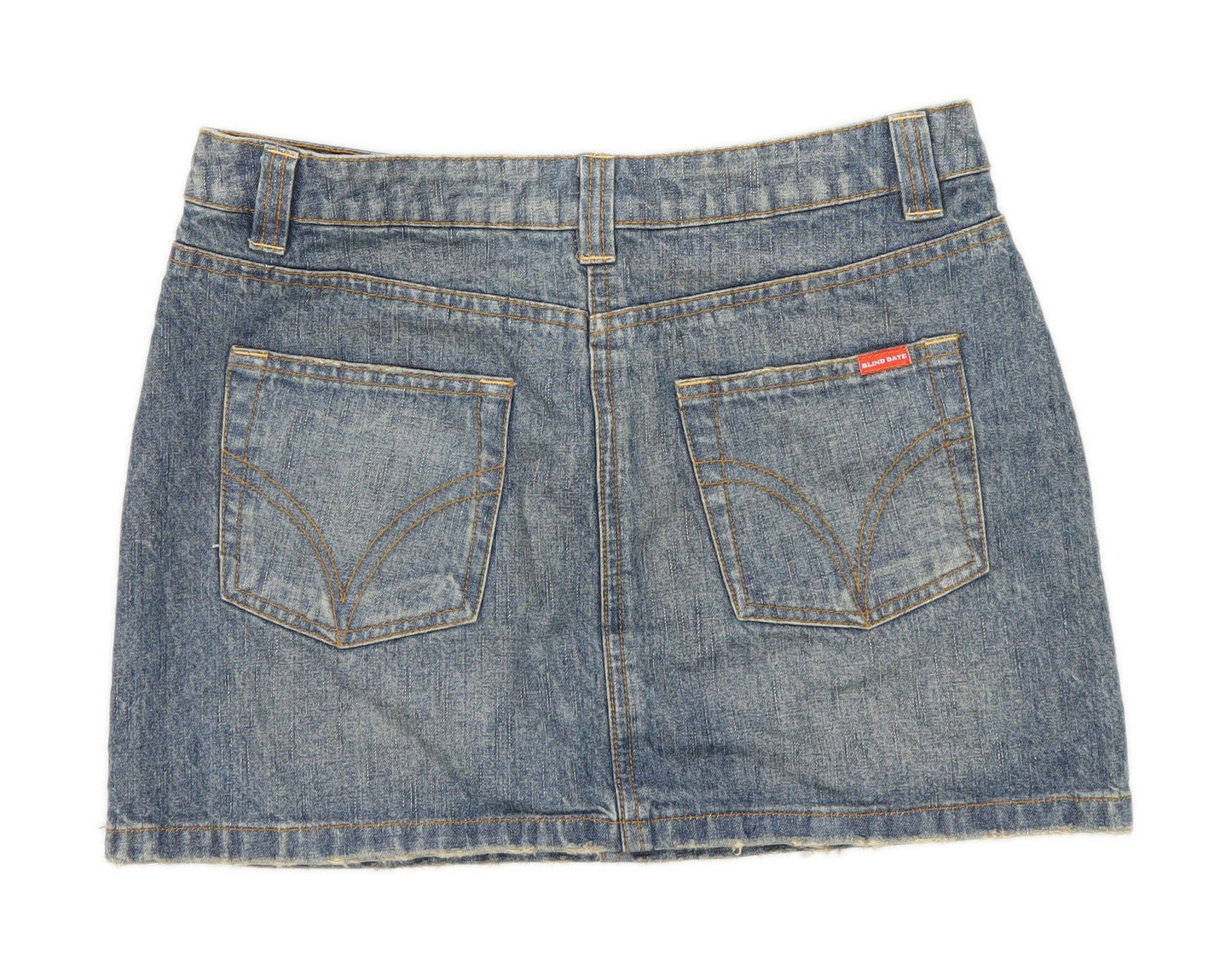 Blind Date Womens Size S Denim Blue Skirt (Regular)