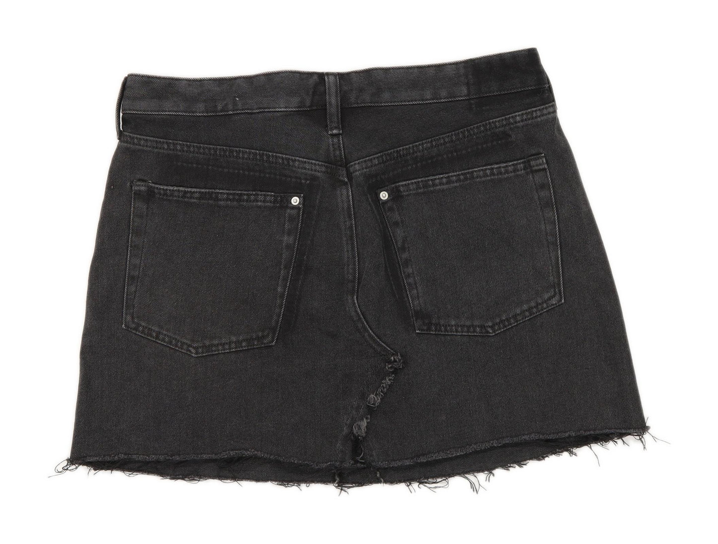 H&M Womens Size 16 Cotton Blend Black Skirt (Regular)