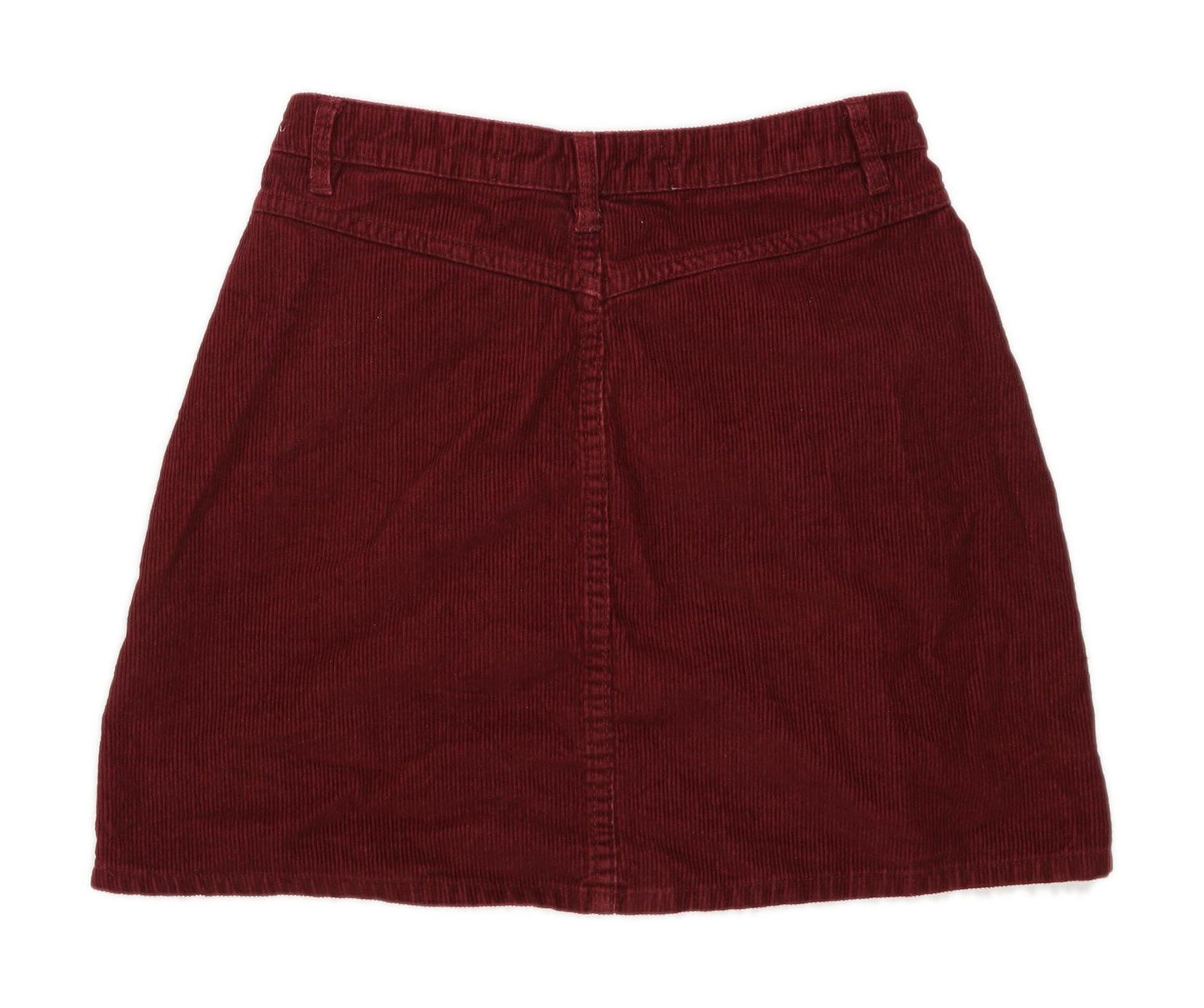 Denim Co Womens Size 8 Corduroy Red A-Line Skirt (Regular)