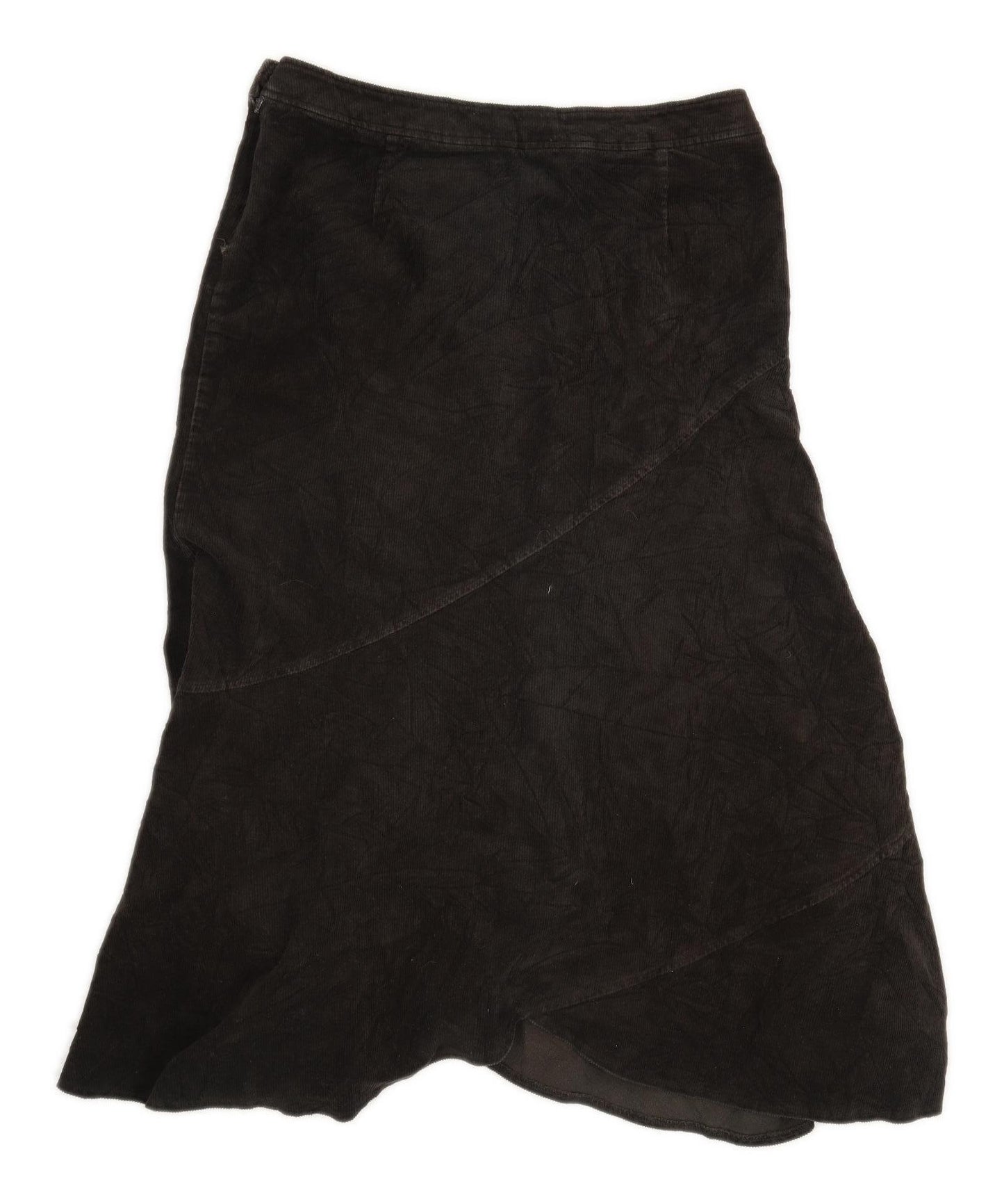 Laura Ashley Womens Size 14 Corduroy Blend Brown Flare Skirt (Regular)