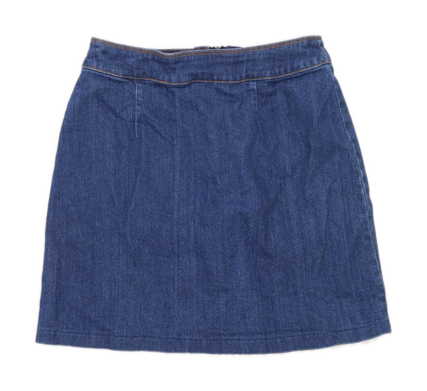 H&M Womens Size W26 Denim Blue Zip Skirt (Regular)