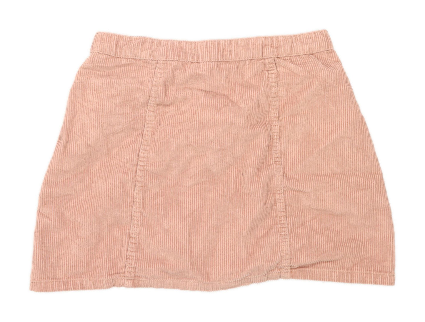 Denim Co Womens Size 14 Corduroy Pink Button Up Skirt (Regular)