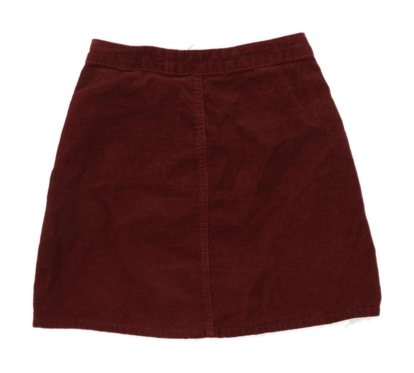 Denim Co Womens Size 6 Corduroy Red Button Up A-Line Skirt (Regular)