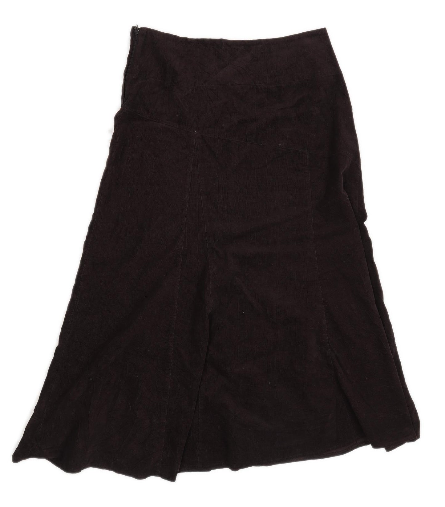 Cherokee Womens Size 12 Corduroy Textured Brown Flare Skirt (Regular)