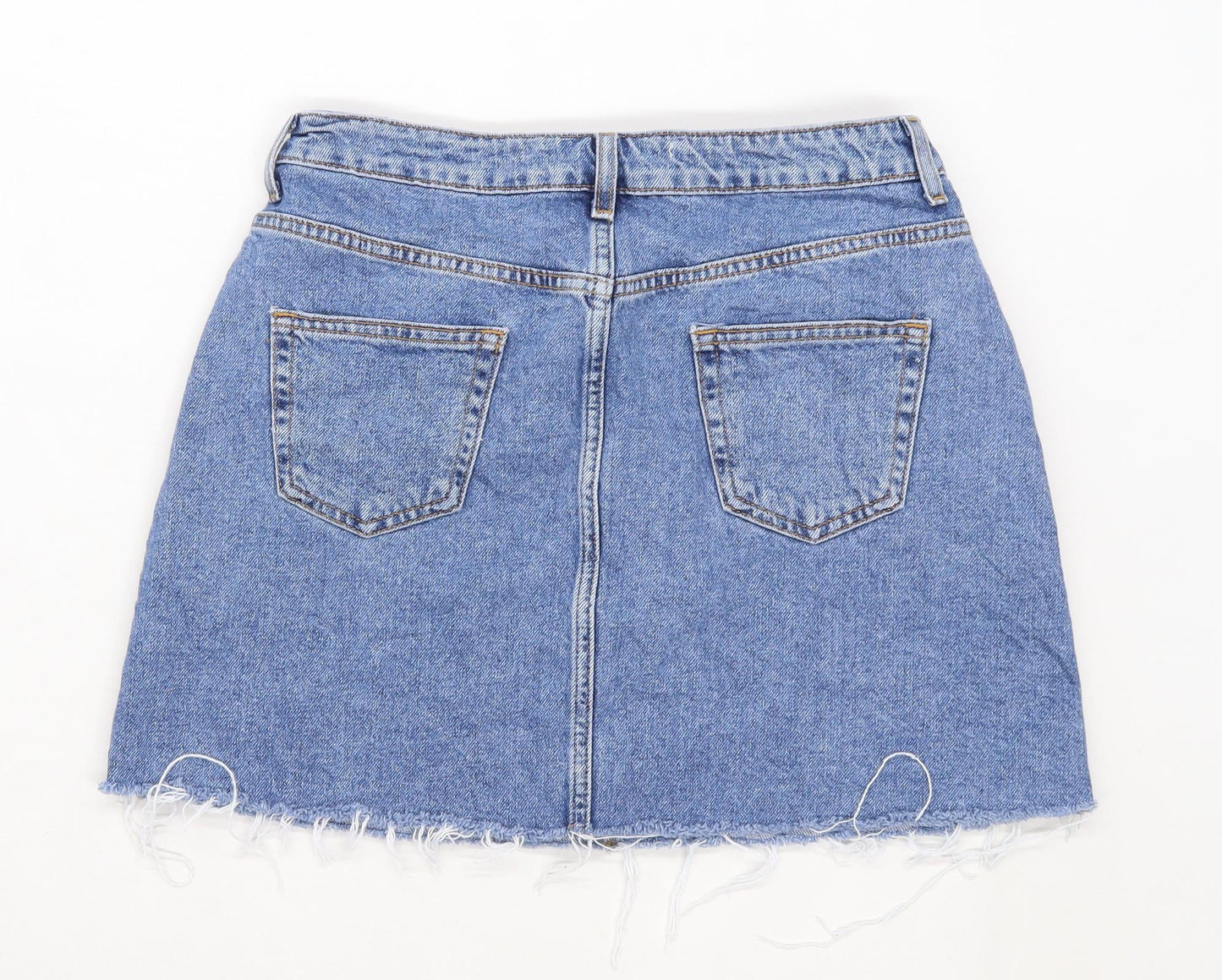 Denim Co Womens Size 12 Denim Striped Blue A-Line Skirt (Regular)