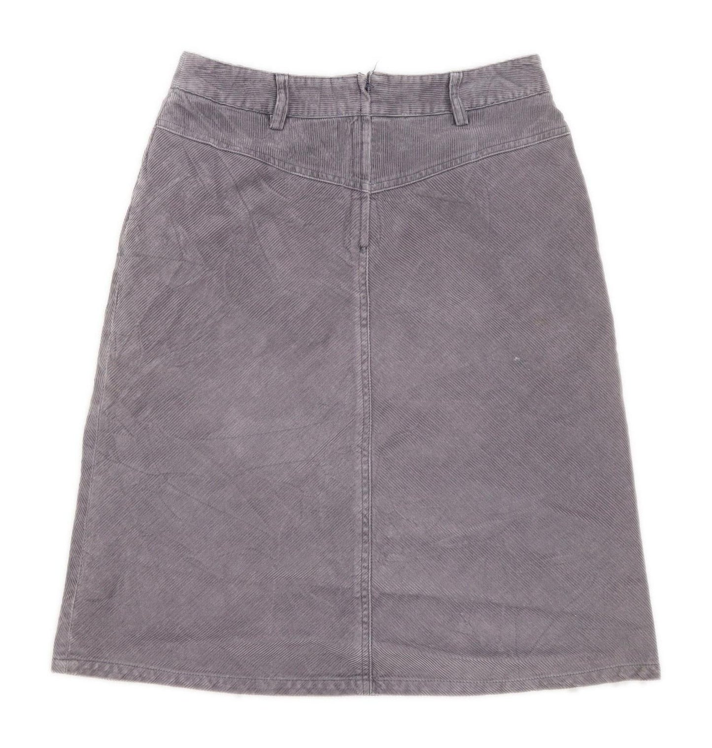 Hennes Womens Size 12 Corduroy Textured Grey A-Line Skirt (Regular)