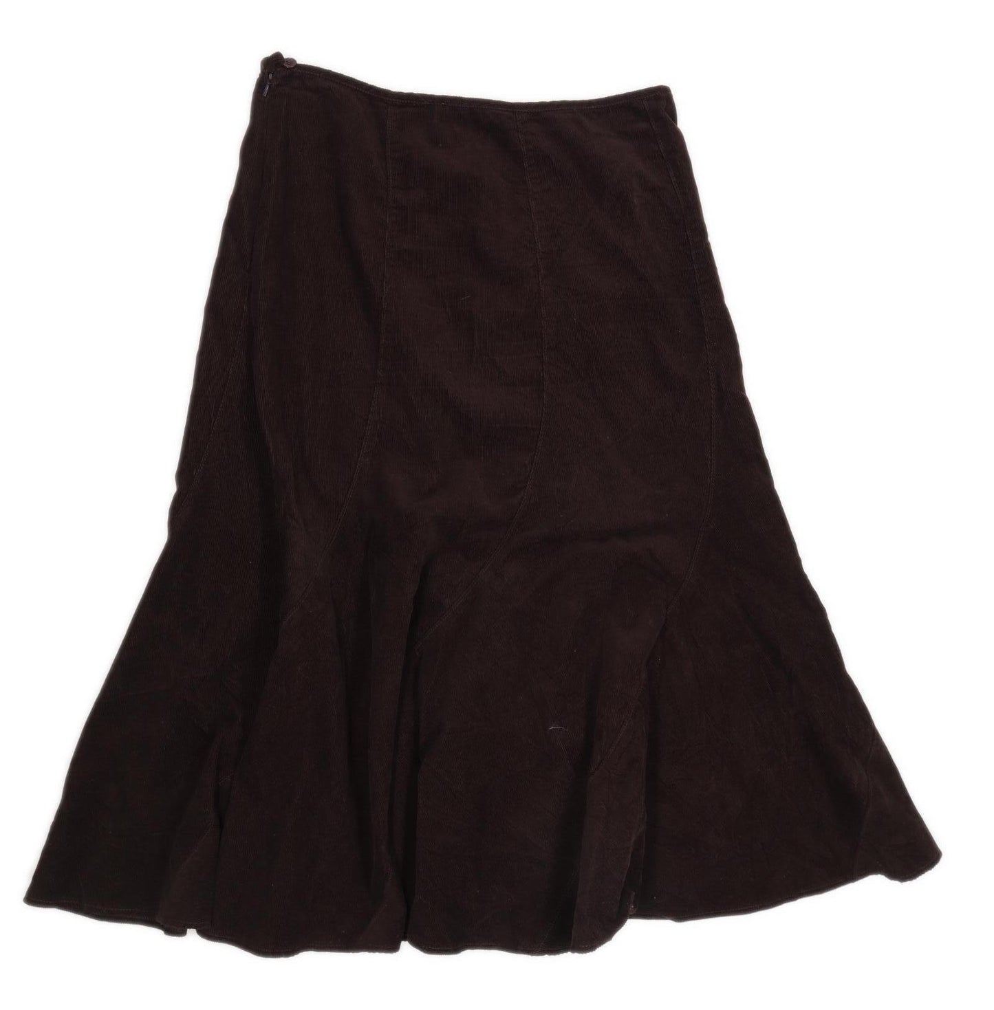 M&Co Womens Size 14 Corduroy Textured Brown Flare Skirt (Regular)