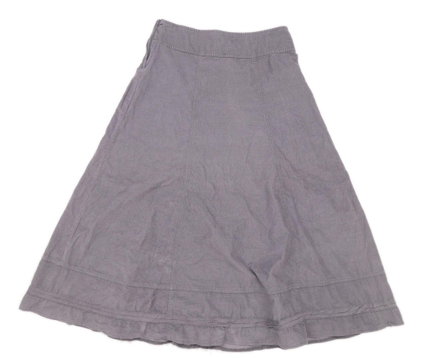 Cherokee Womens Size 10 Corduroy Textured Grey Flare Skirt (Regular)