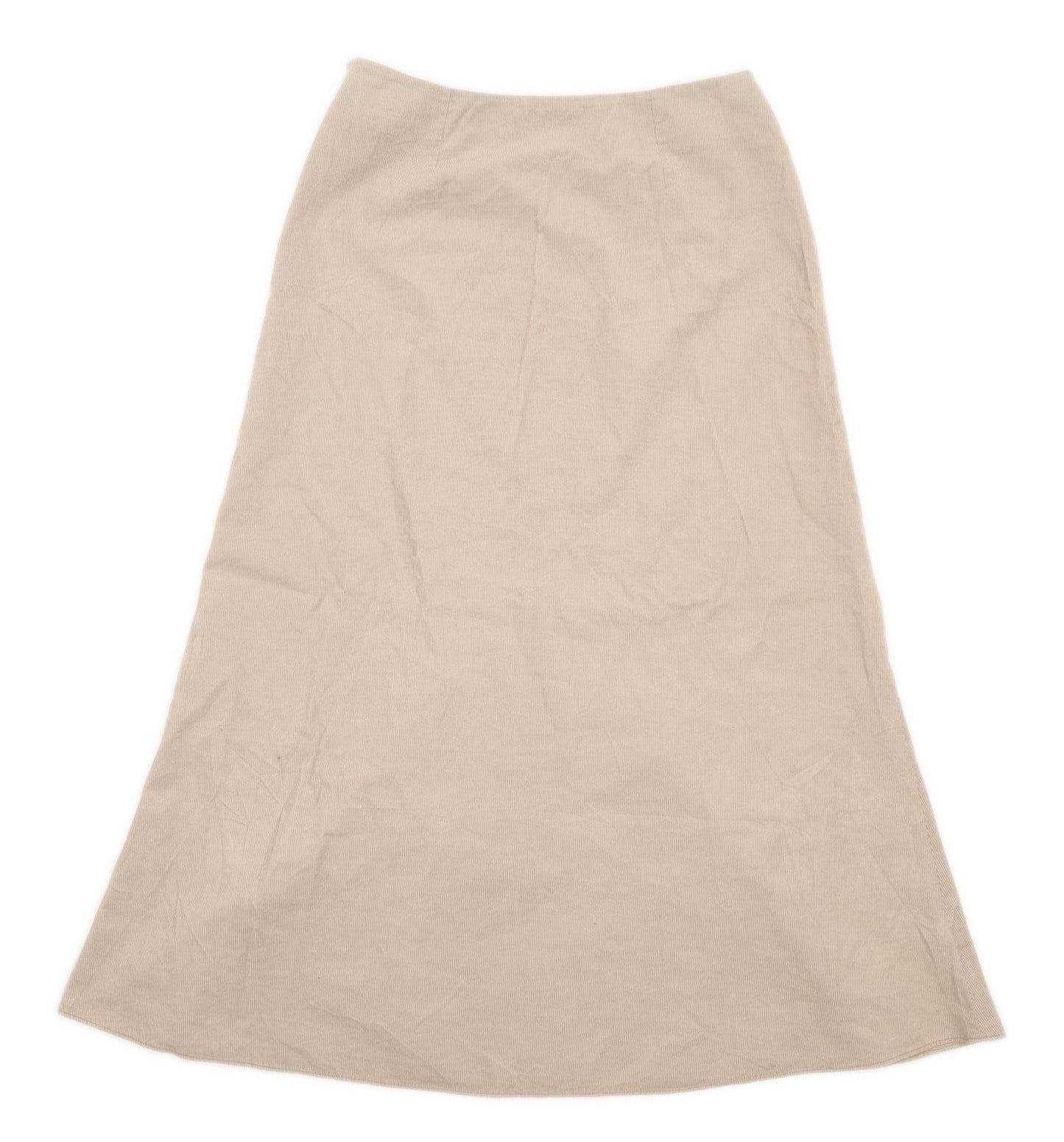Next Womens Size 12 Corduroy Textured Cream Skirt (Regular)