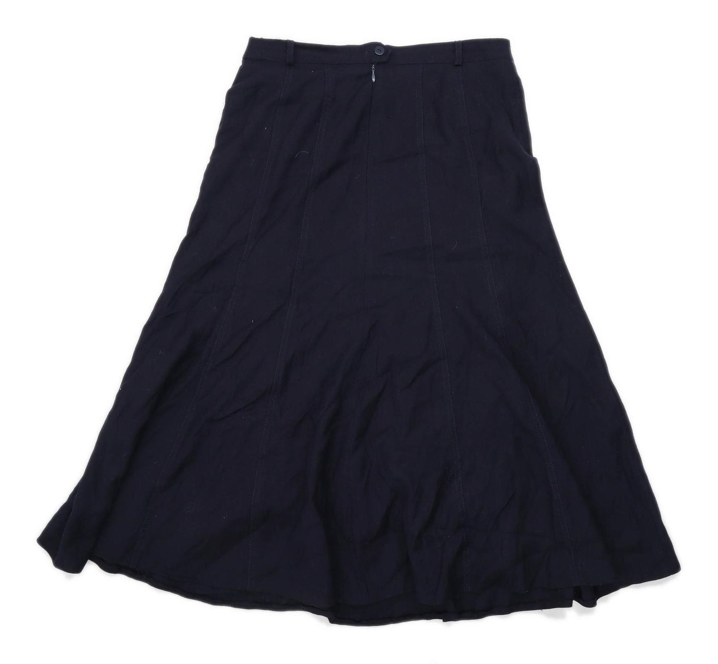 Basler Womens Size 10 Wool Blend Blue Flare Skirt (Regular)