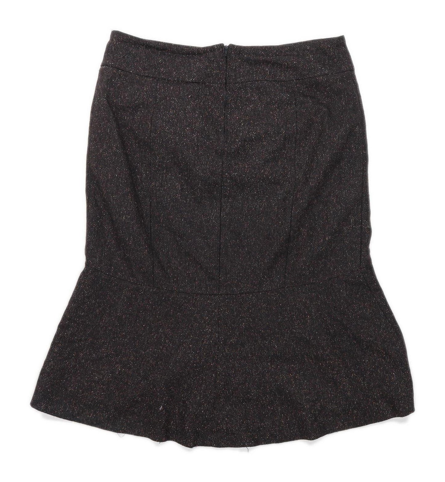 H&M Womens Size W32 Wool Blend Brown Skirt (Regular)
