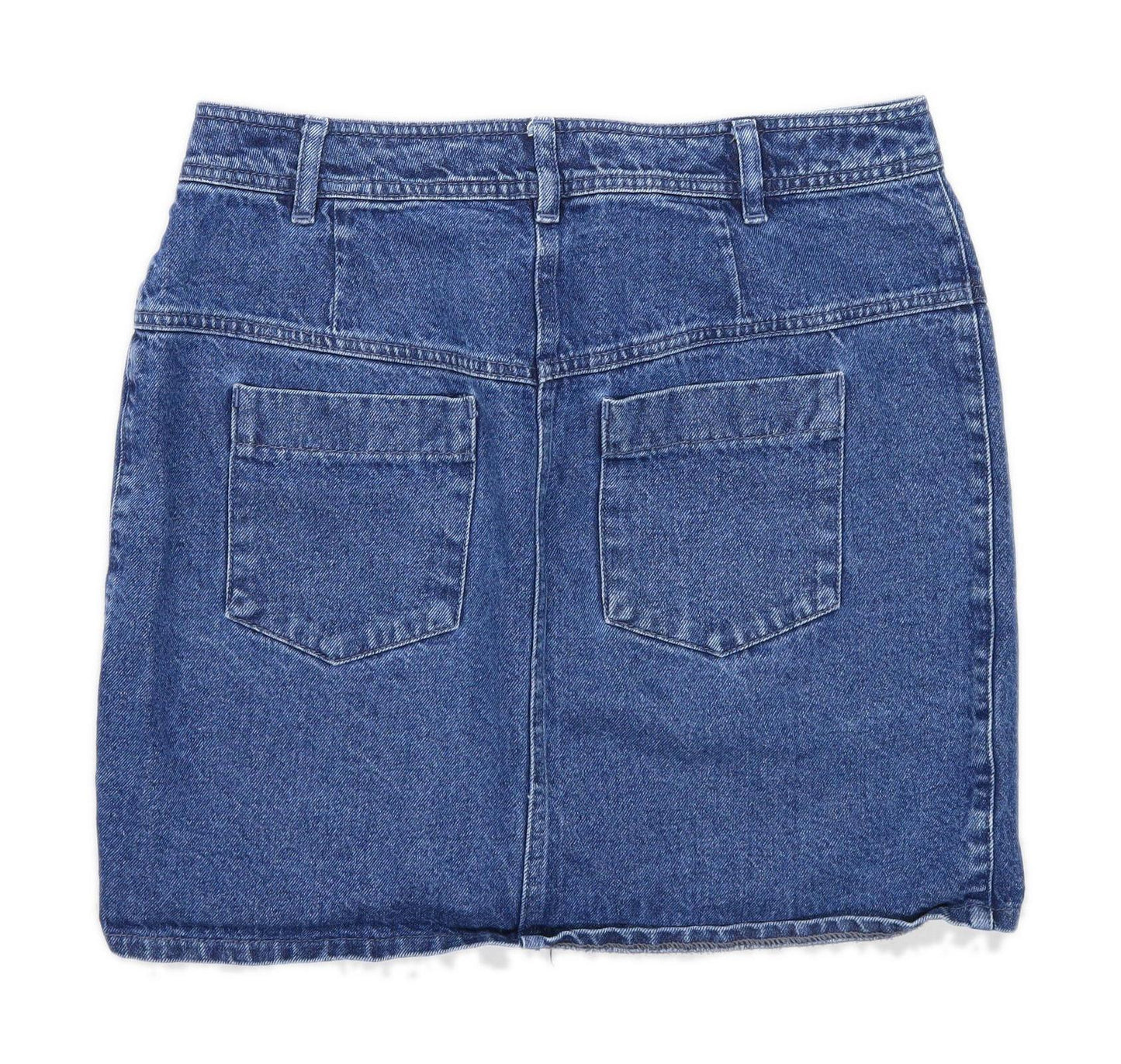 ASOS Womens Size 14 Cotton Blend Blue Skirt (Regular)